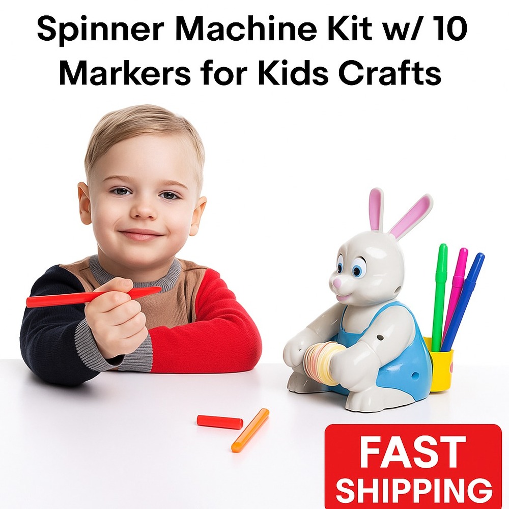 JOYIN Easter Bunny Egg Spinner Kit w/ Markers - Kids Craft Decorator